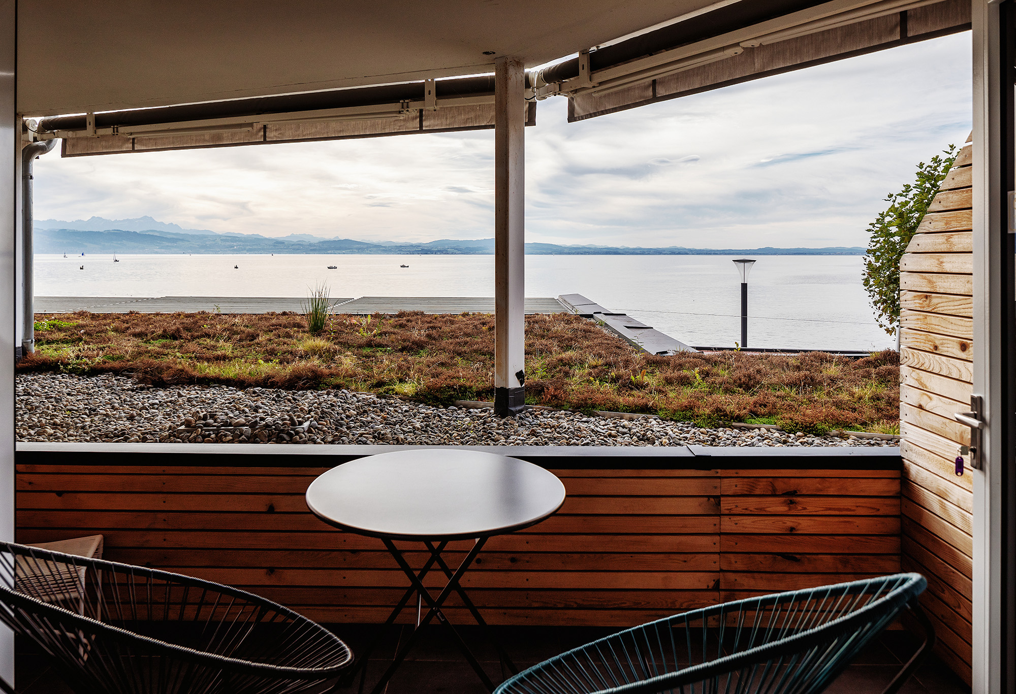 Ausblick auf den Bodensee aus dem Hotel Seevital in Langenargen am Bodensee