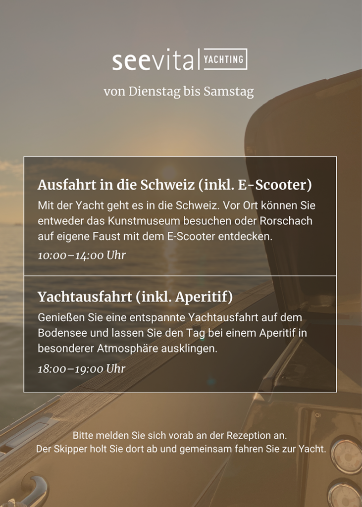 Yachtausfahrt PopUp Seevital